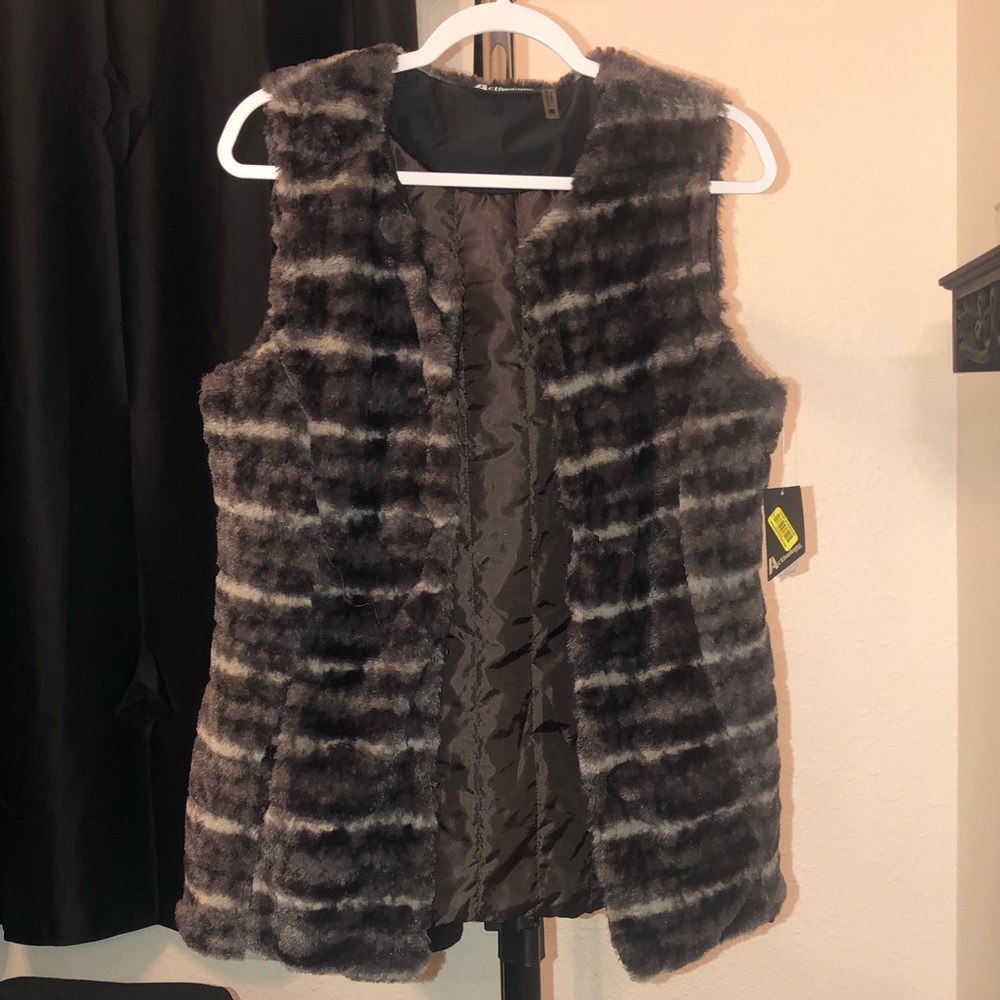 Brown Fur Activewear Vest